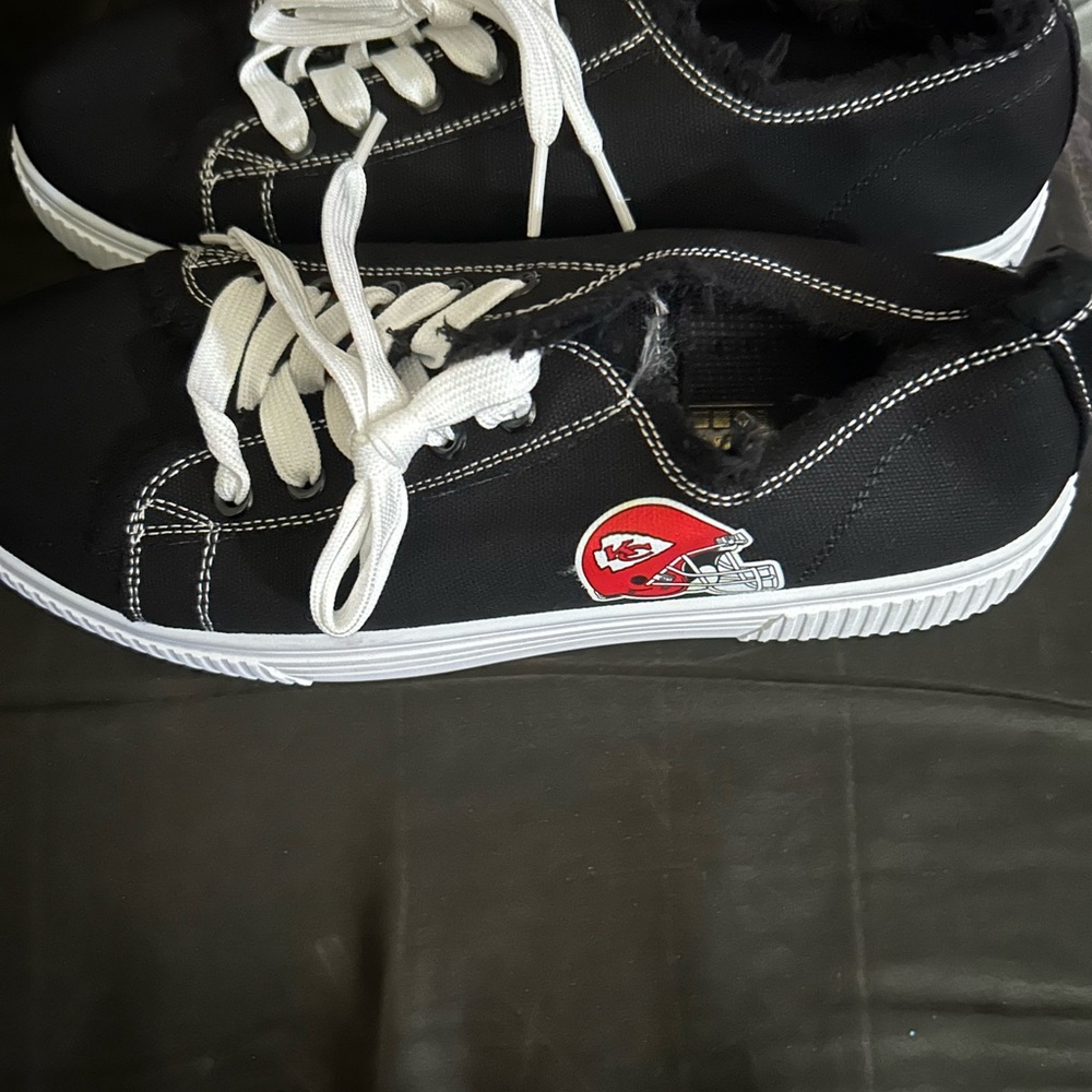 Black and White Kansas City Chiefs Canvas Sneakers